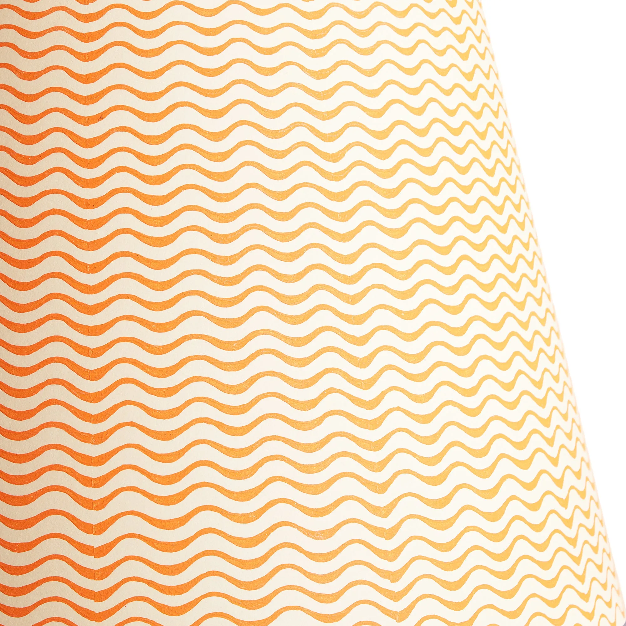 14cm tall tapered shade in tangerine ripples hand painted card