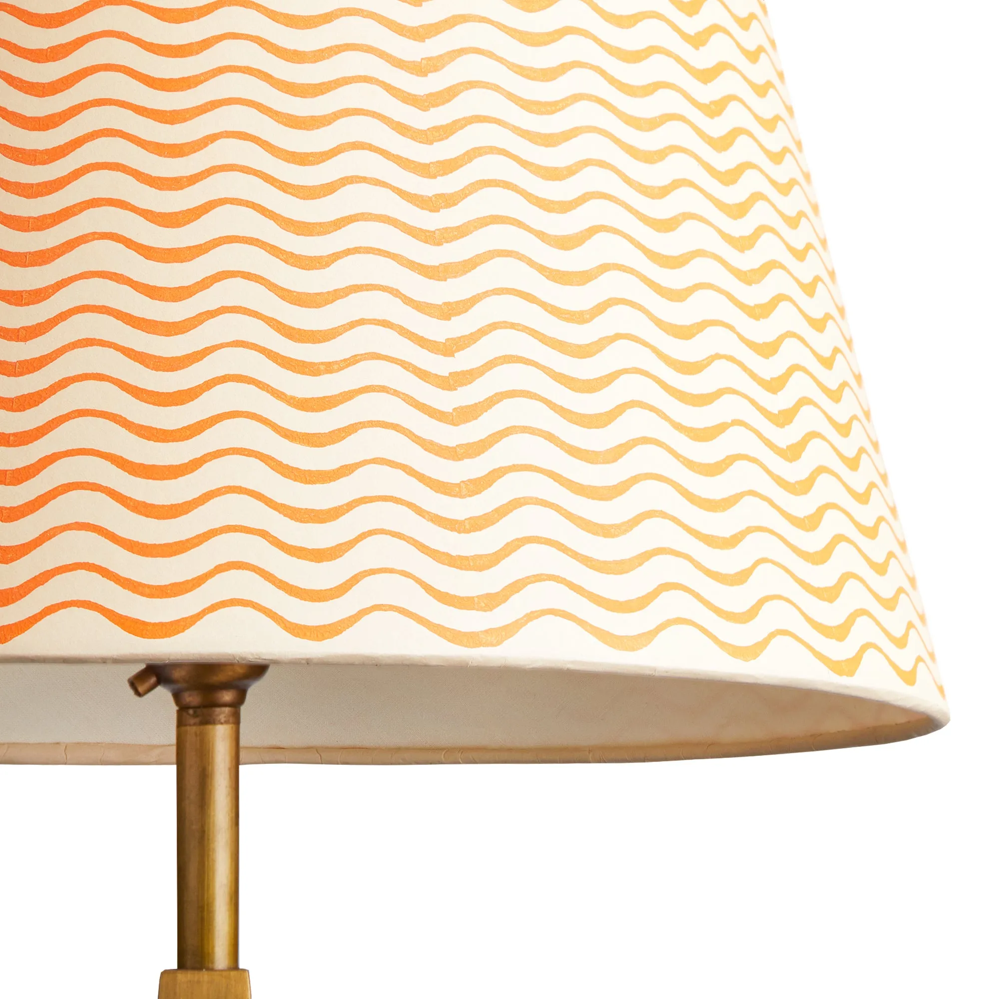 14cm tall tapered shade in tangerine ripples hand painted card