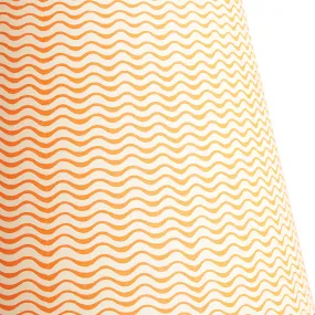 14cm tall tapered shade in tangerine ripples hand painted card