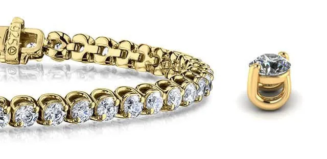 2 Prong Brilliant Round Diamond  Tennis Bracelet with 2.04 ct.(finished) 1.9mm