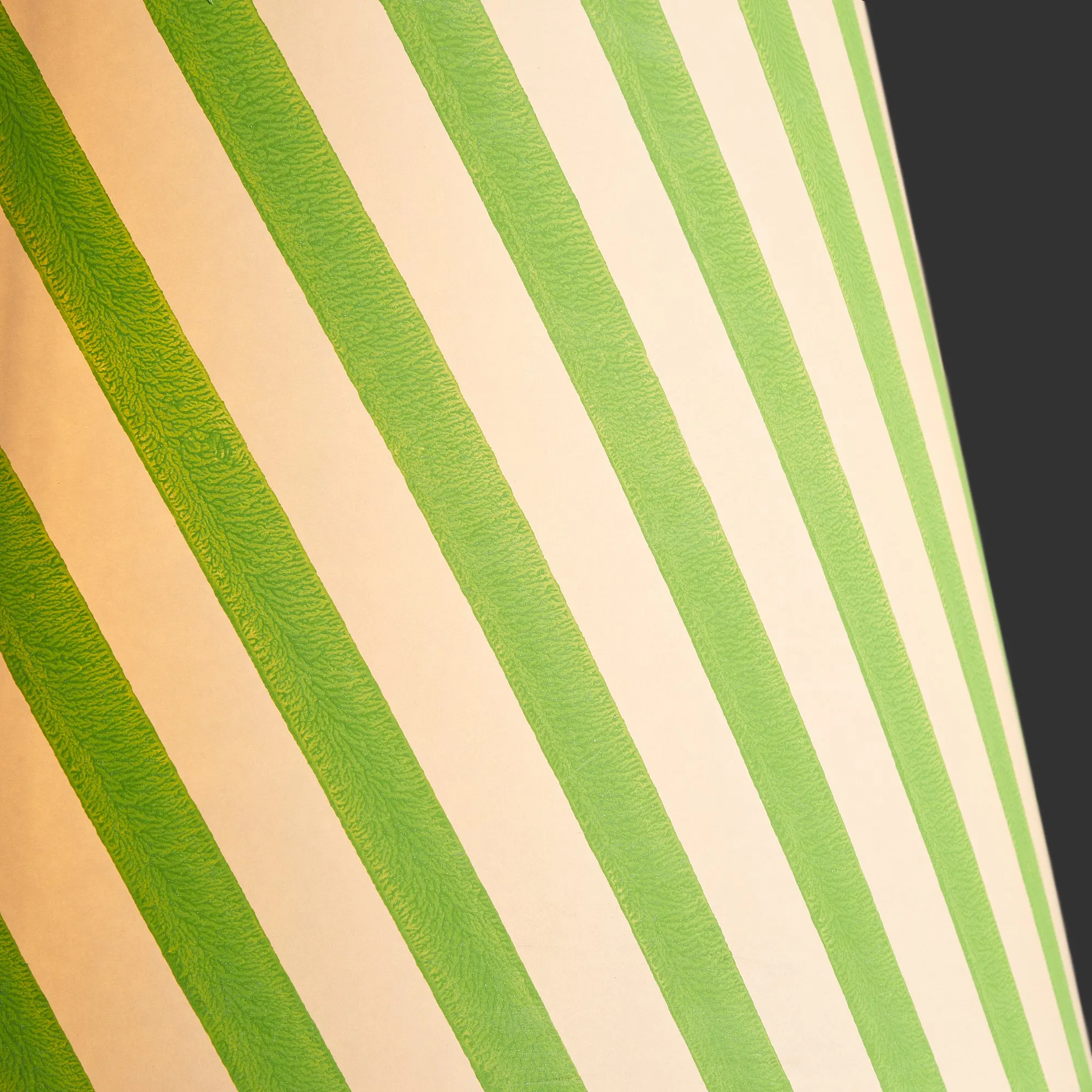 20cm empire shade in classic green stripes hand painted card