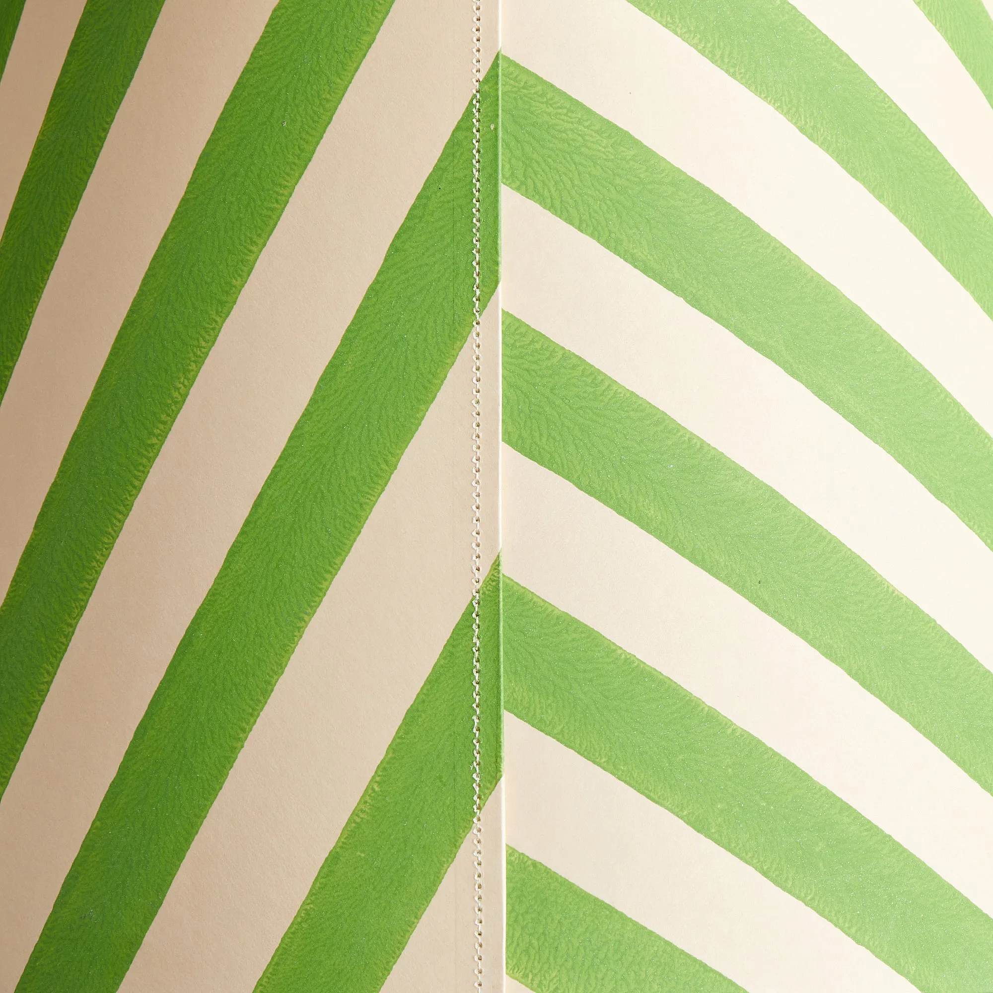 20cm empire shade in classic green stripes hand painted card