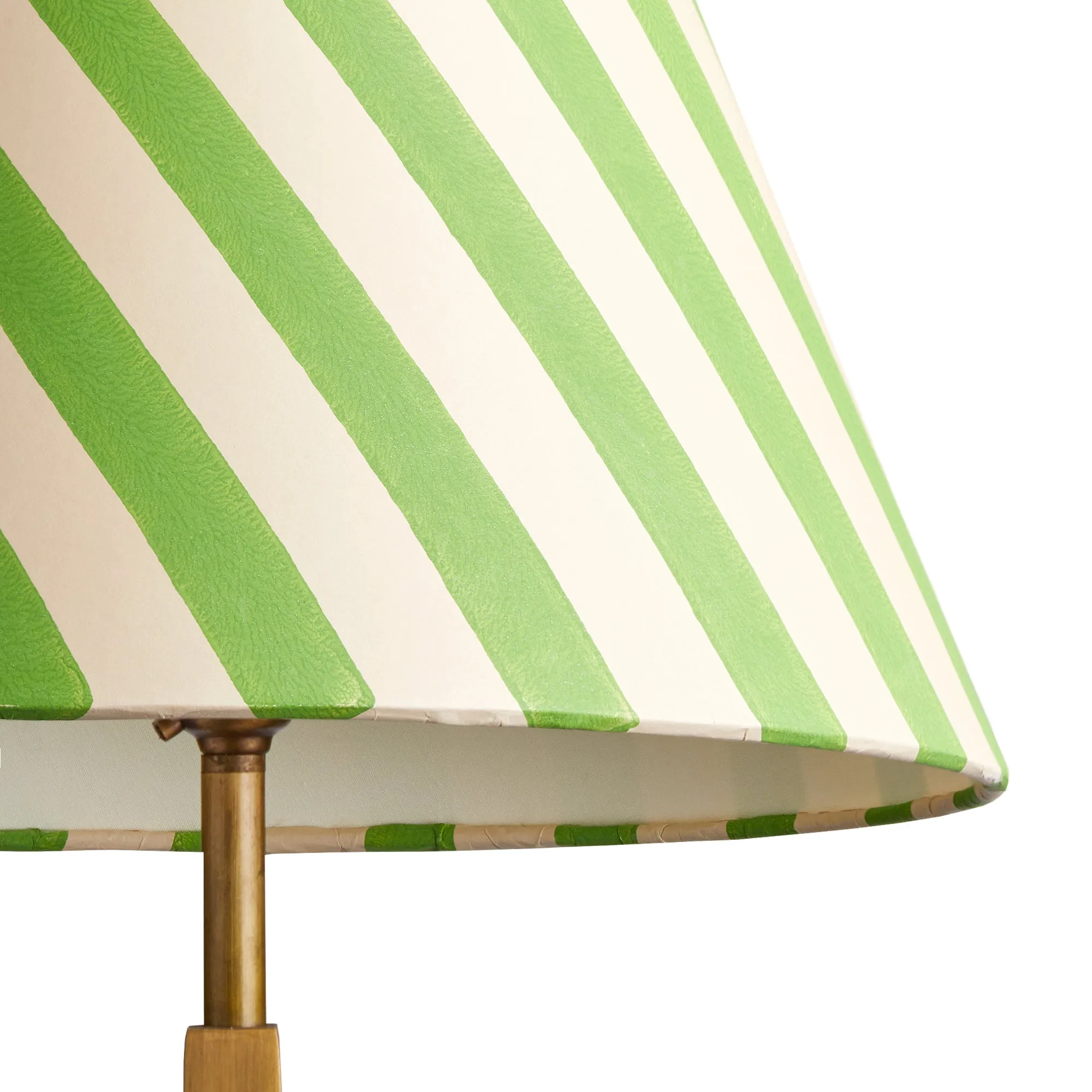 20cm empire shade in classic green stripes hand painted card