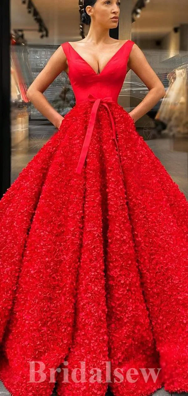 A-line Red Gorgeous Unique Strapless Satin Elegant Modest Long Party Evening Prom Dresses PD1296