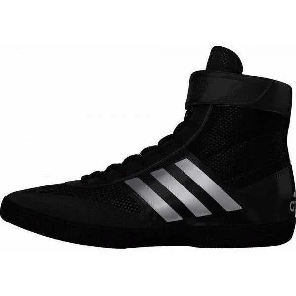 Adidas 224 Combat Speed 5 Wrestling Shoes - Black Silver Black