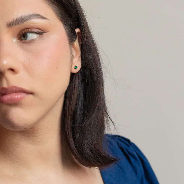 Astrid Stud Earrings in Emerald