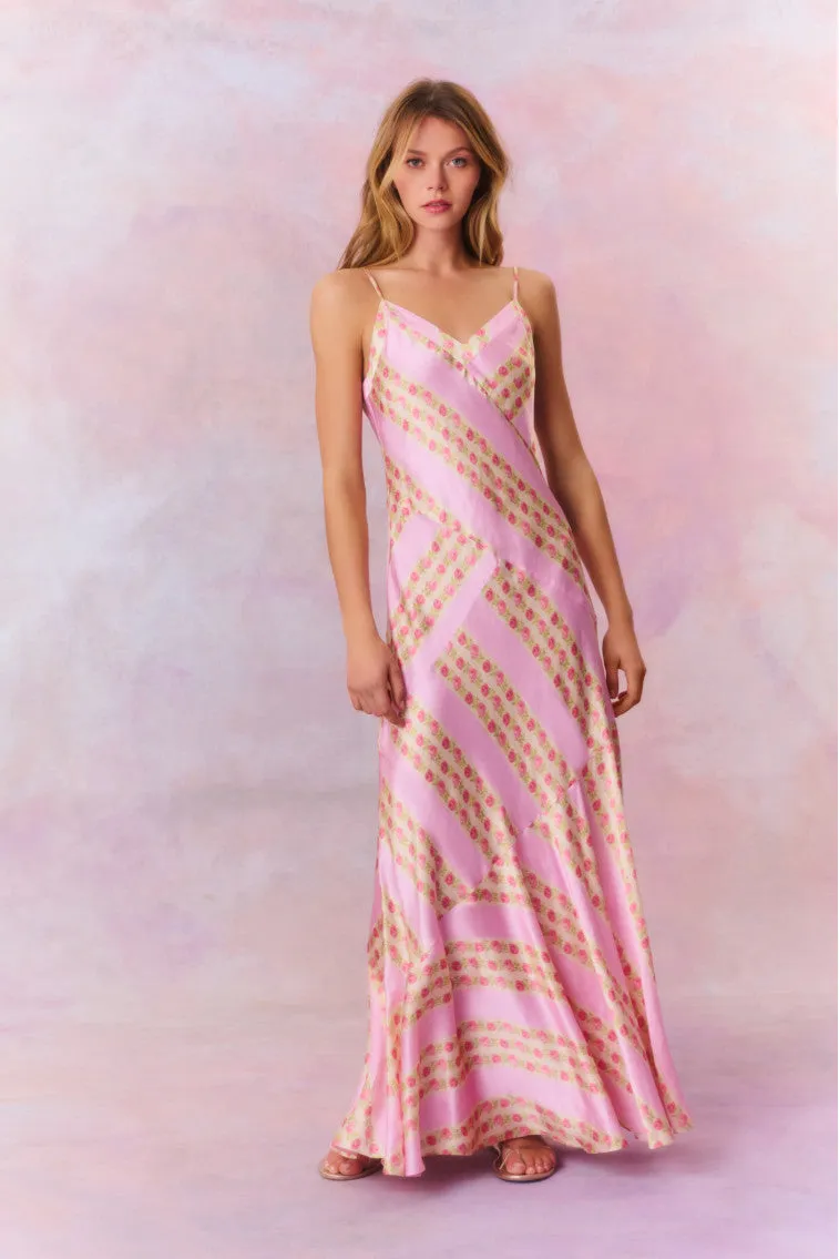 Azalea Satin Floral Maxi Dress