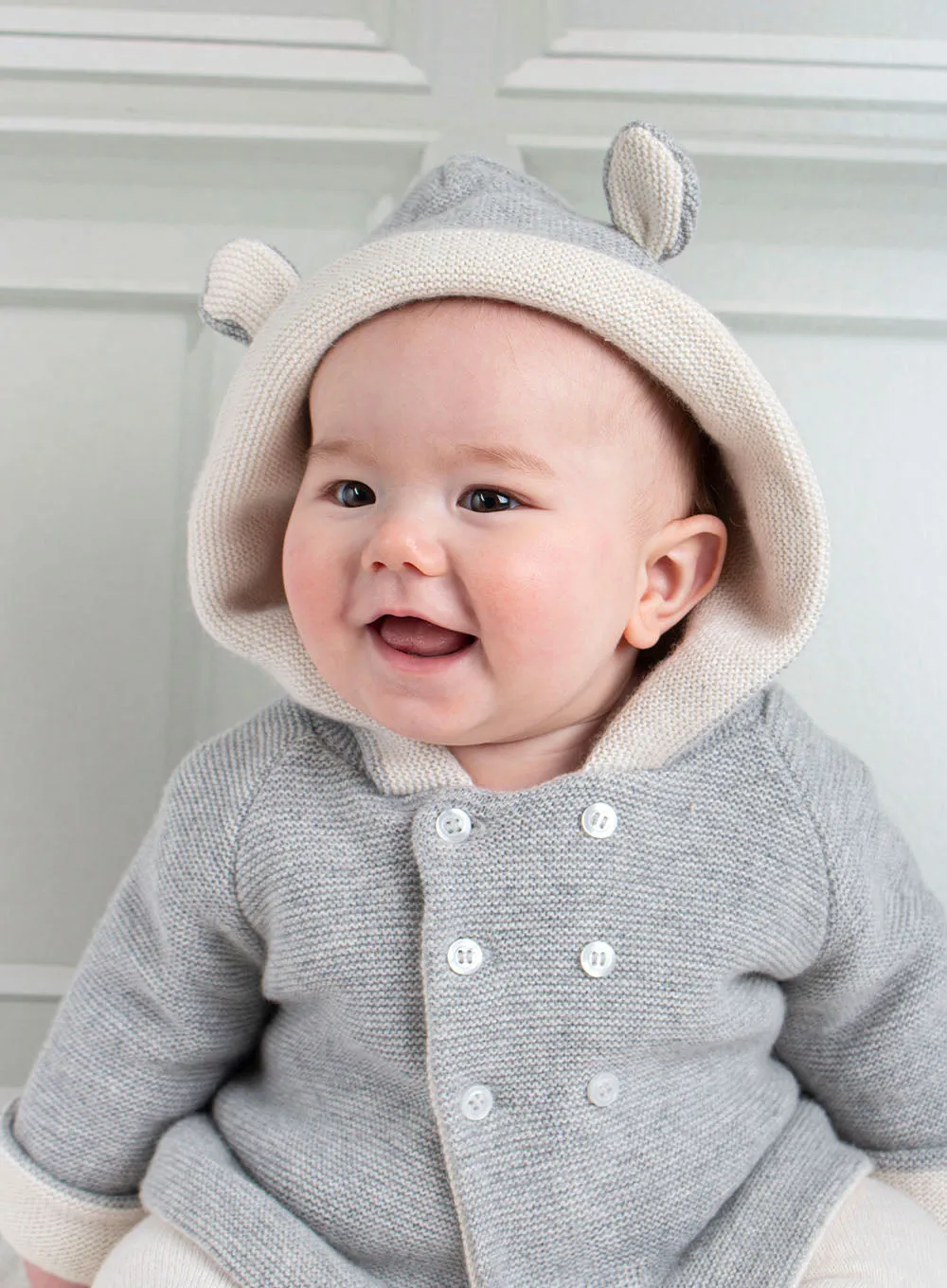 Baby Teddy Coat in Grey Marl