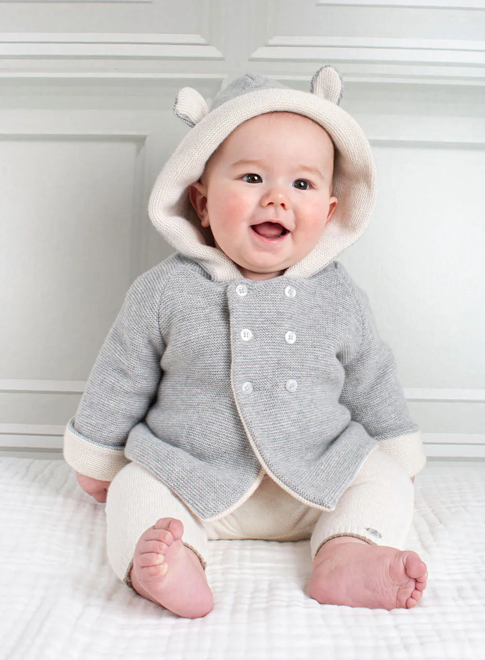 Baby Teddy Coat in Grey Marl