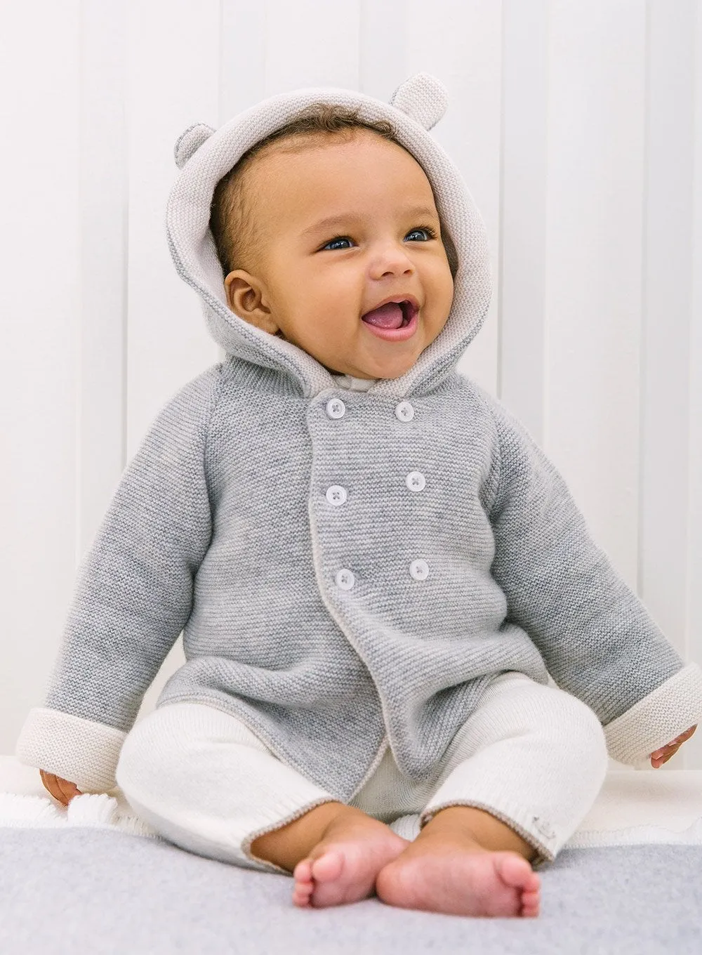 Baby Teddy Coat in Grey Marl