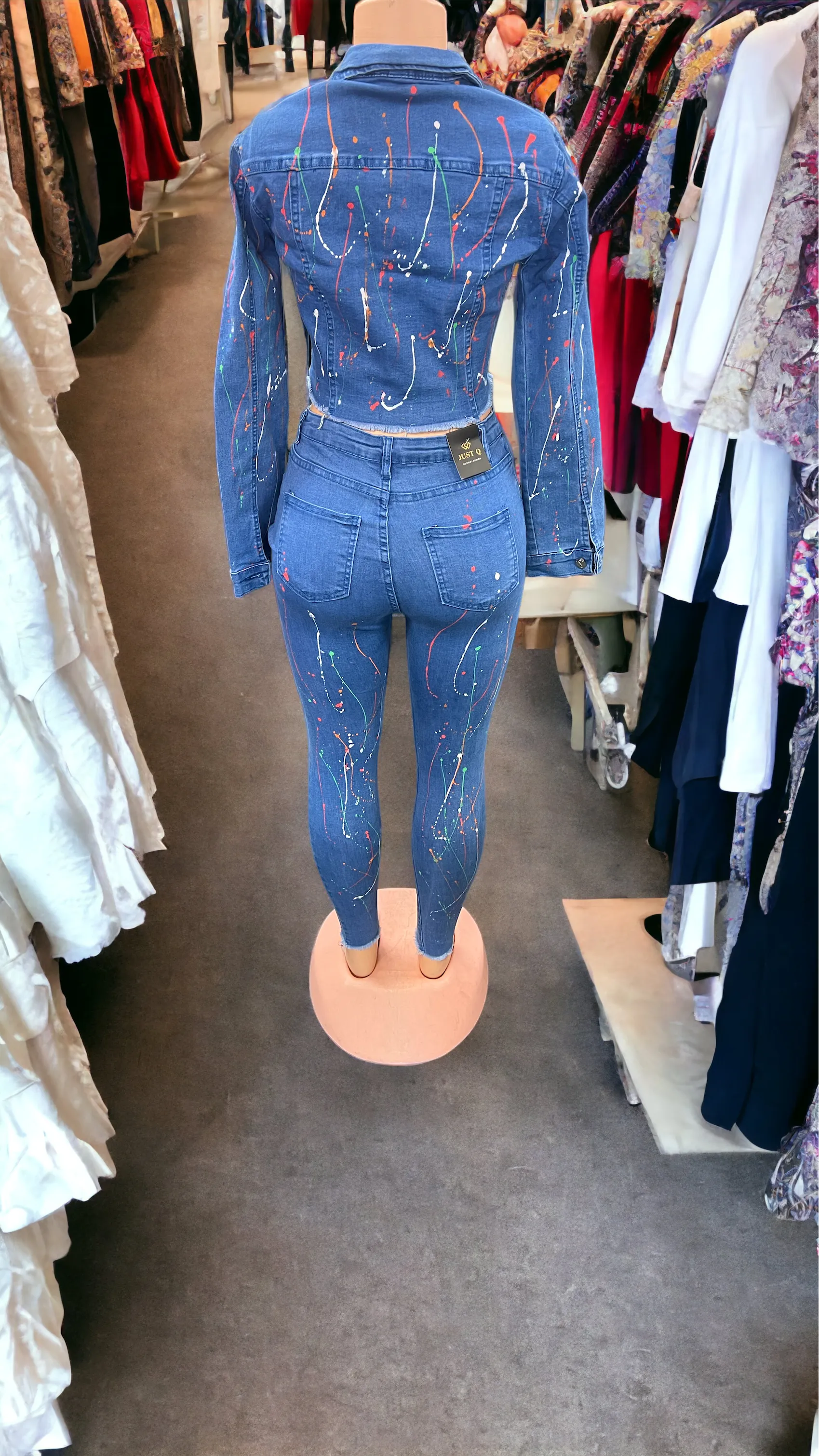 bad and boujee crop top denim sets