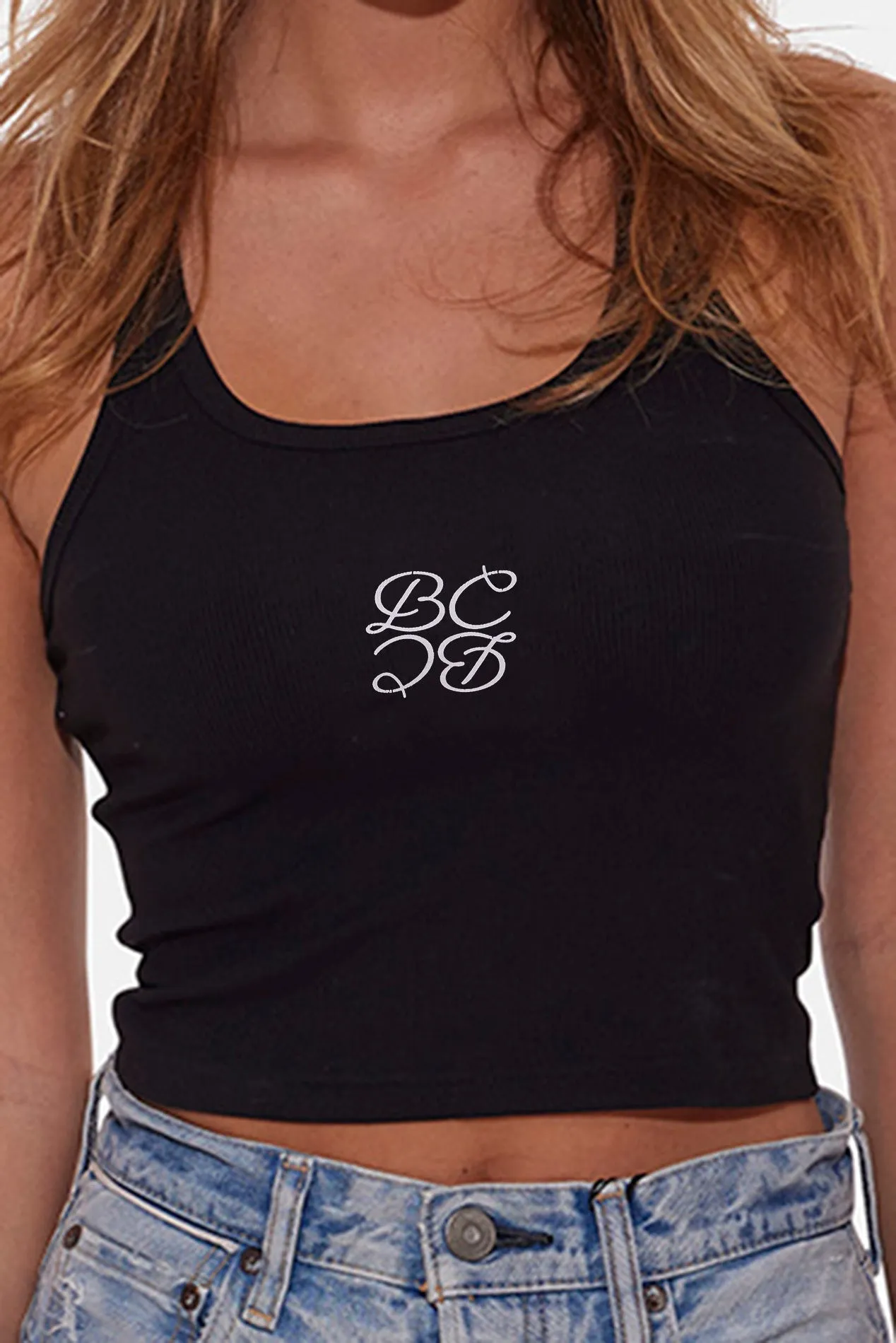 B&C Mirror Logo Tank Black