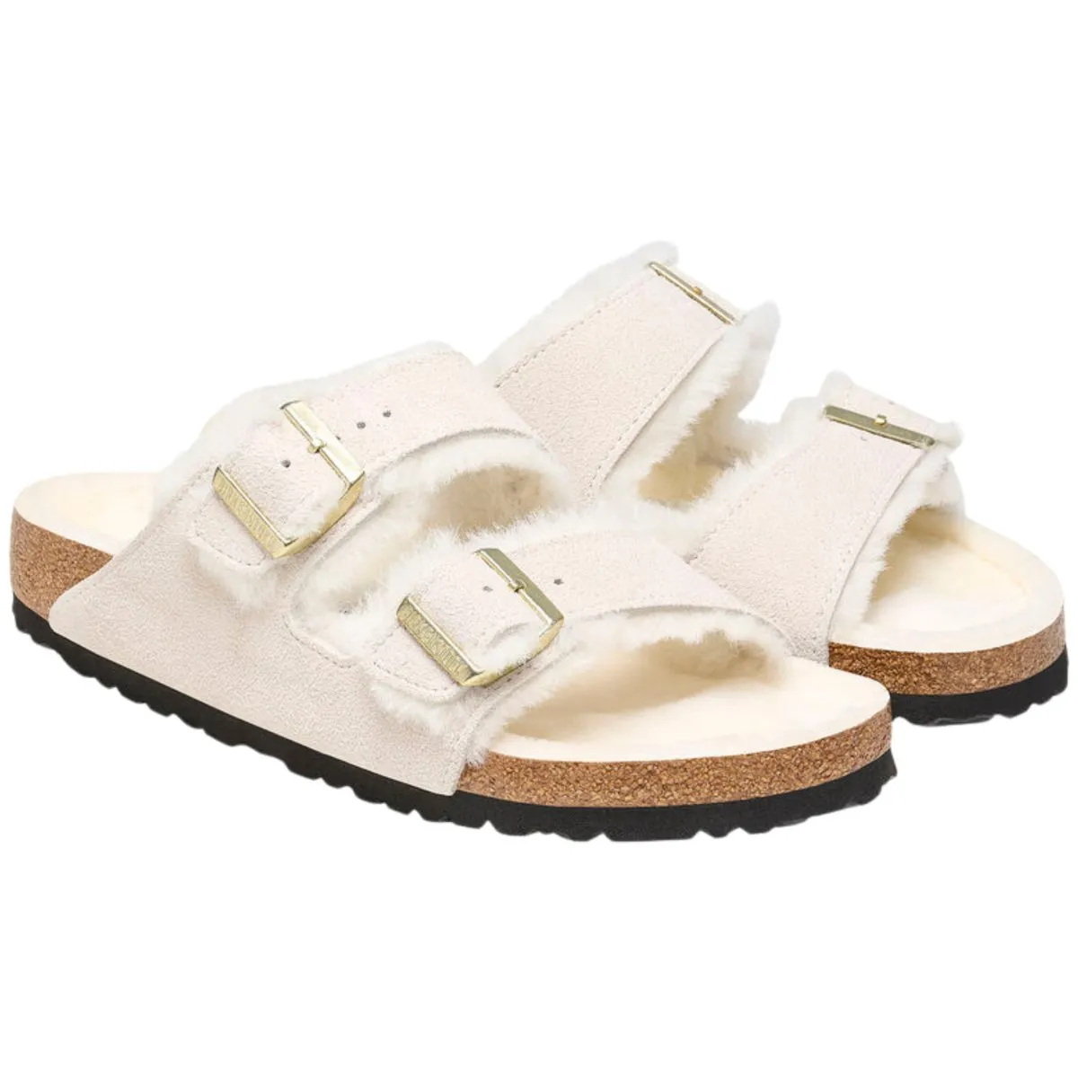 Birkenstock Women's Arizona Shearling Antique White Suede