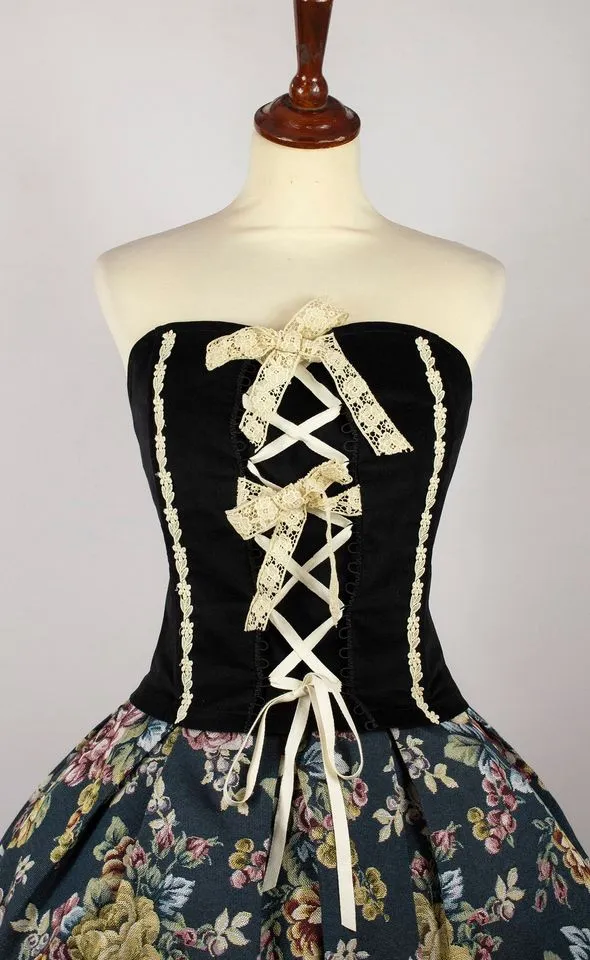 Black Velvet Bodice x Cream