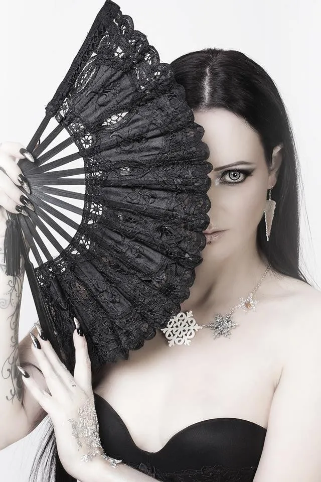 Black victorian retro royal fan AFN001