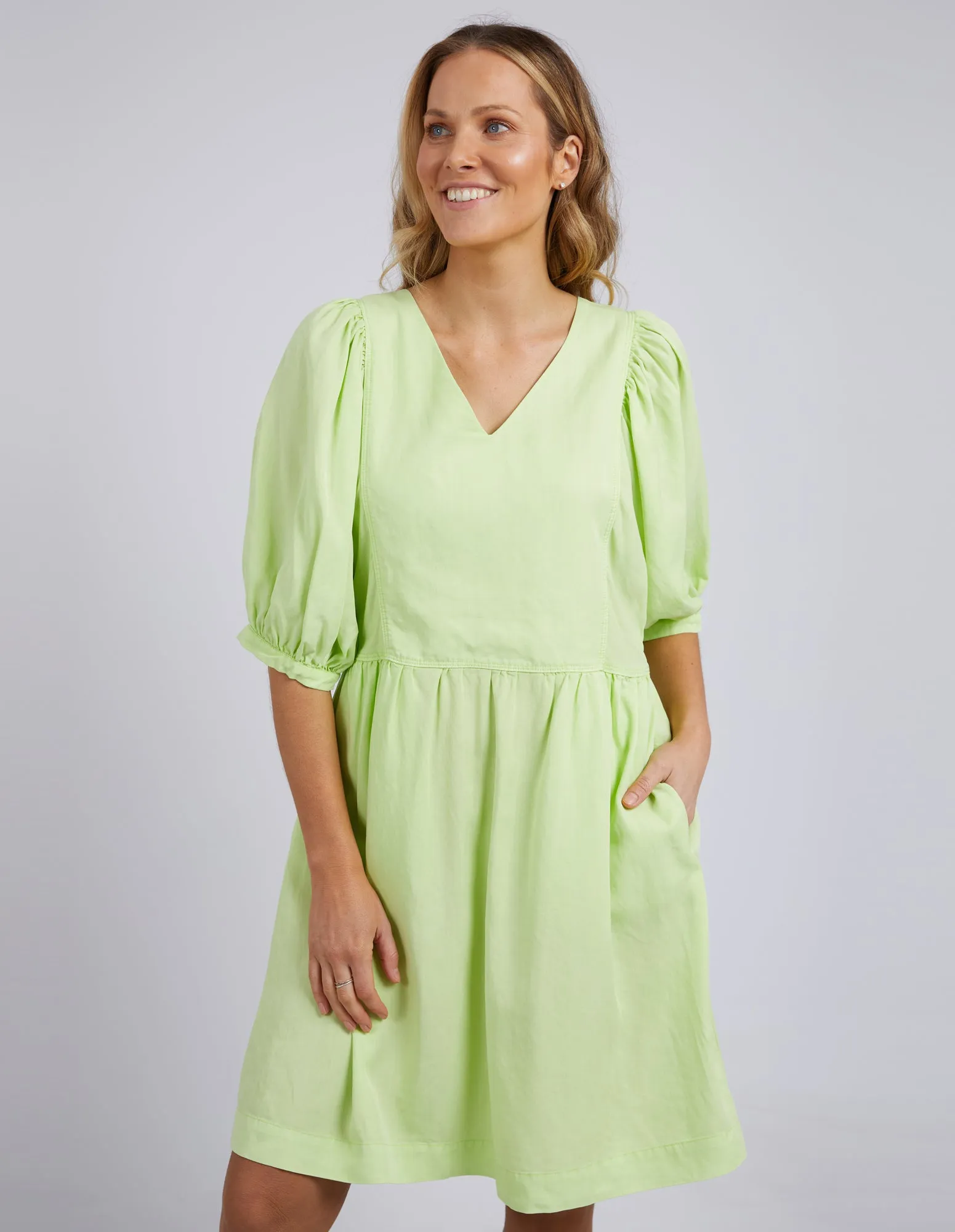 Bliss Washed Dress Keylime