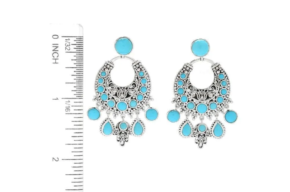 Bohemian Chandelier Earrings- Black Spinel