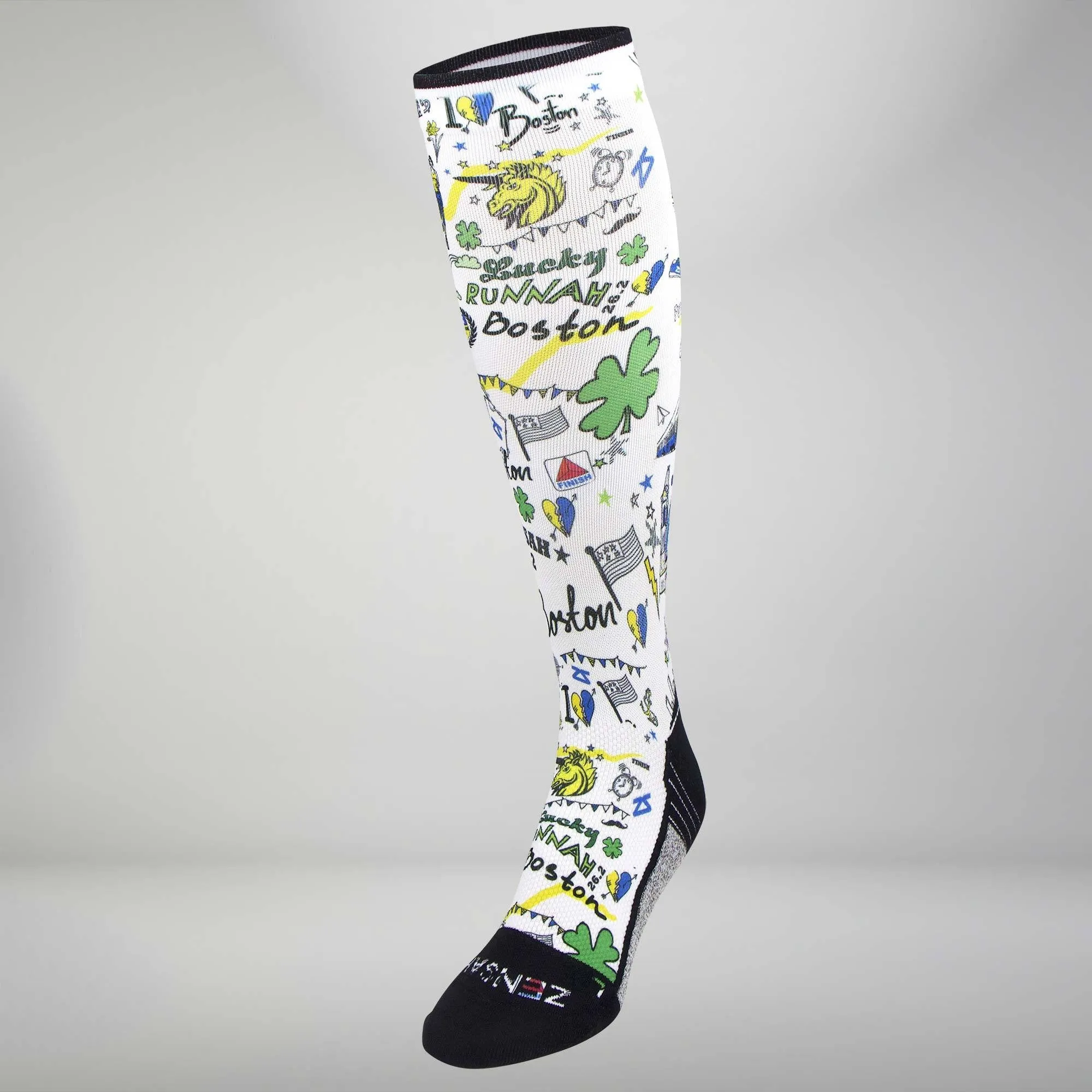 Boston Doodle Compression Socks (Knee-High)