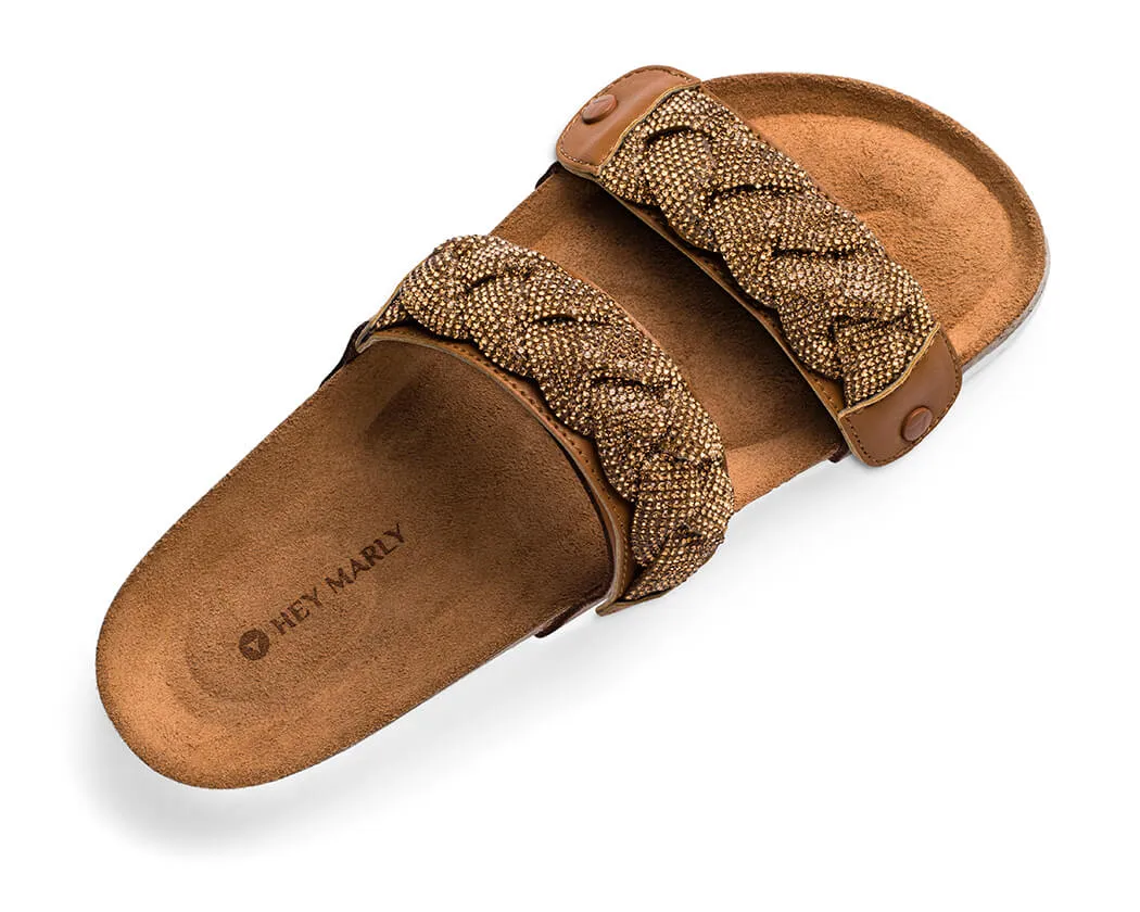 Braided Glitter - Casual Cork Cognac PS2