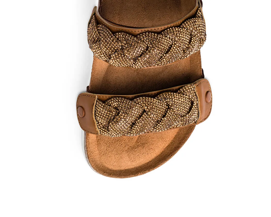 Braided Glitter - Casual Cork Cognac PS2