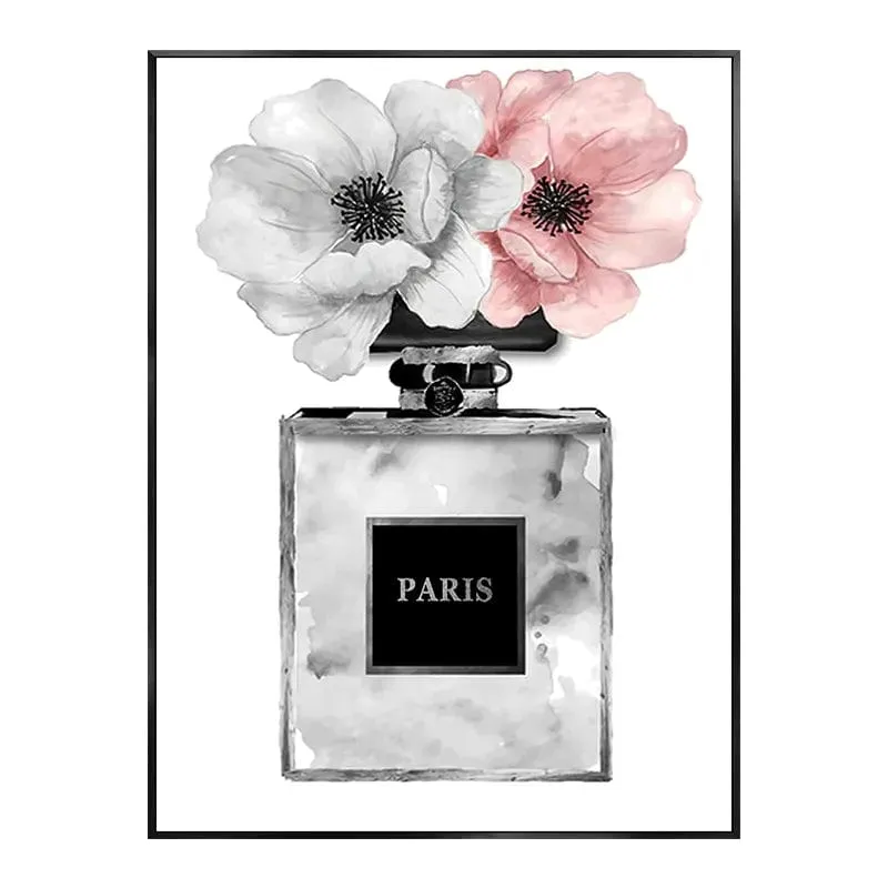 Chic Perfume Women's Fashion Art Prints for Elegant Luxury Style Room Décor