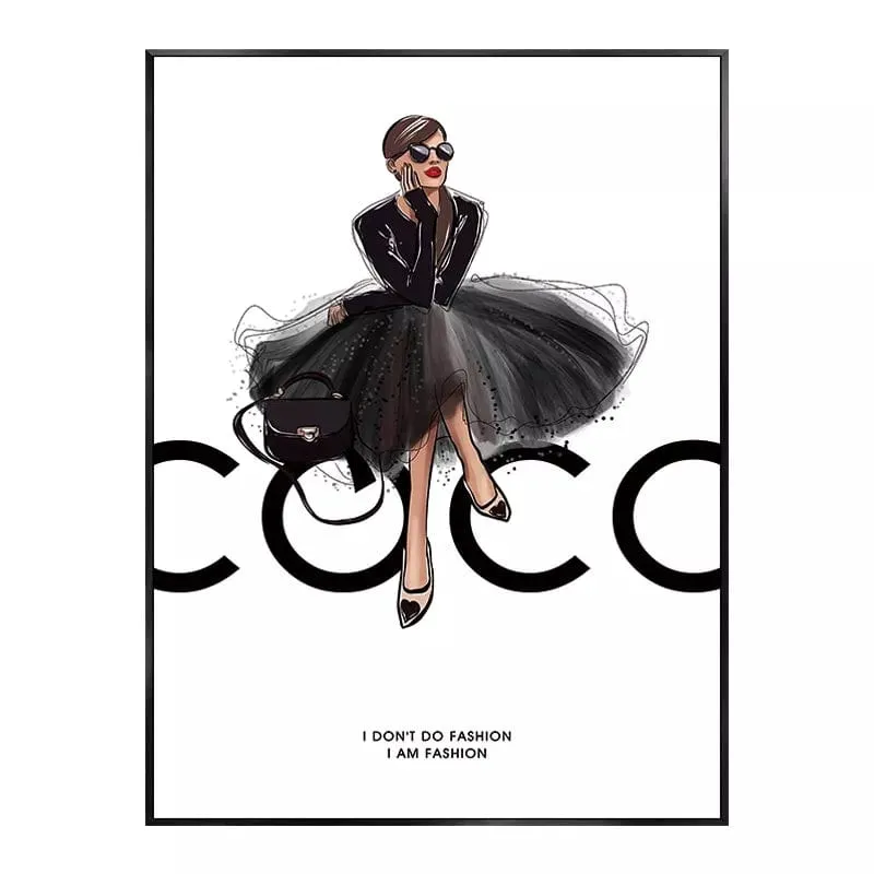 Chic Perfume Women's Fashion Art Prints for Elegant Luxury Style Room Décor