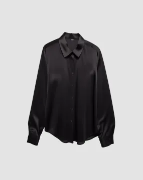 Classic Black Satin Shirt