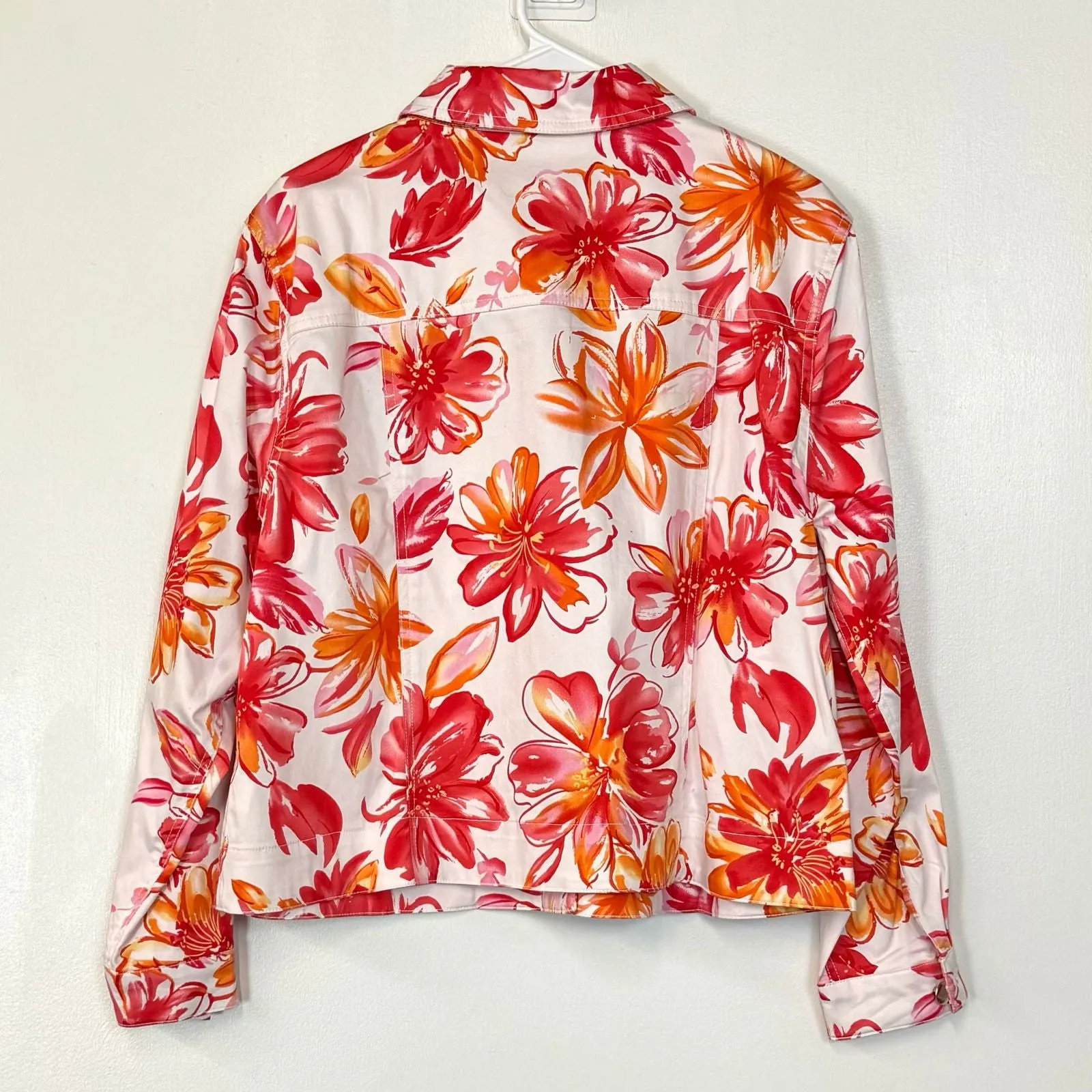 Coldwater Creek | Womens Floral Casual Jacket | Color: White/Pink | Size: PXL