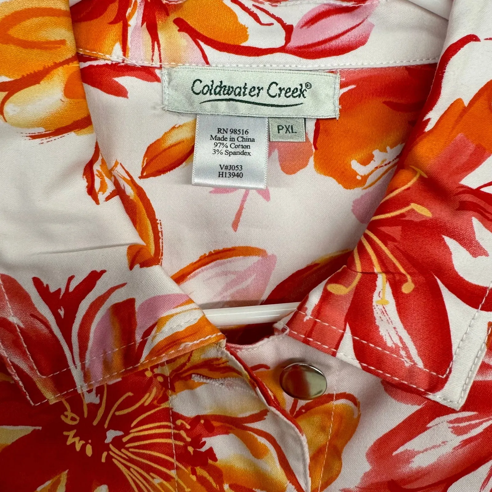 Coldwater Creek | Womens Floral Casual Jacket | Color: White/Pink | Size: PXL