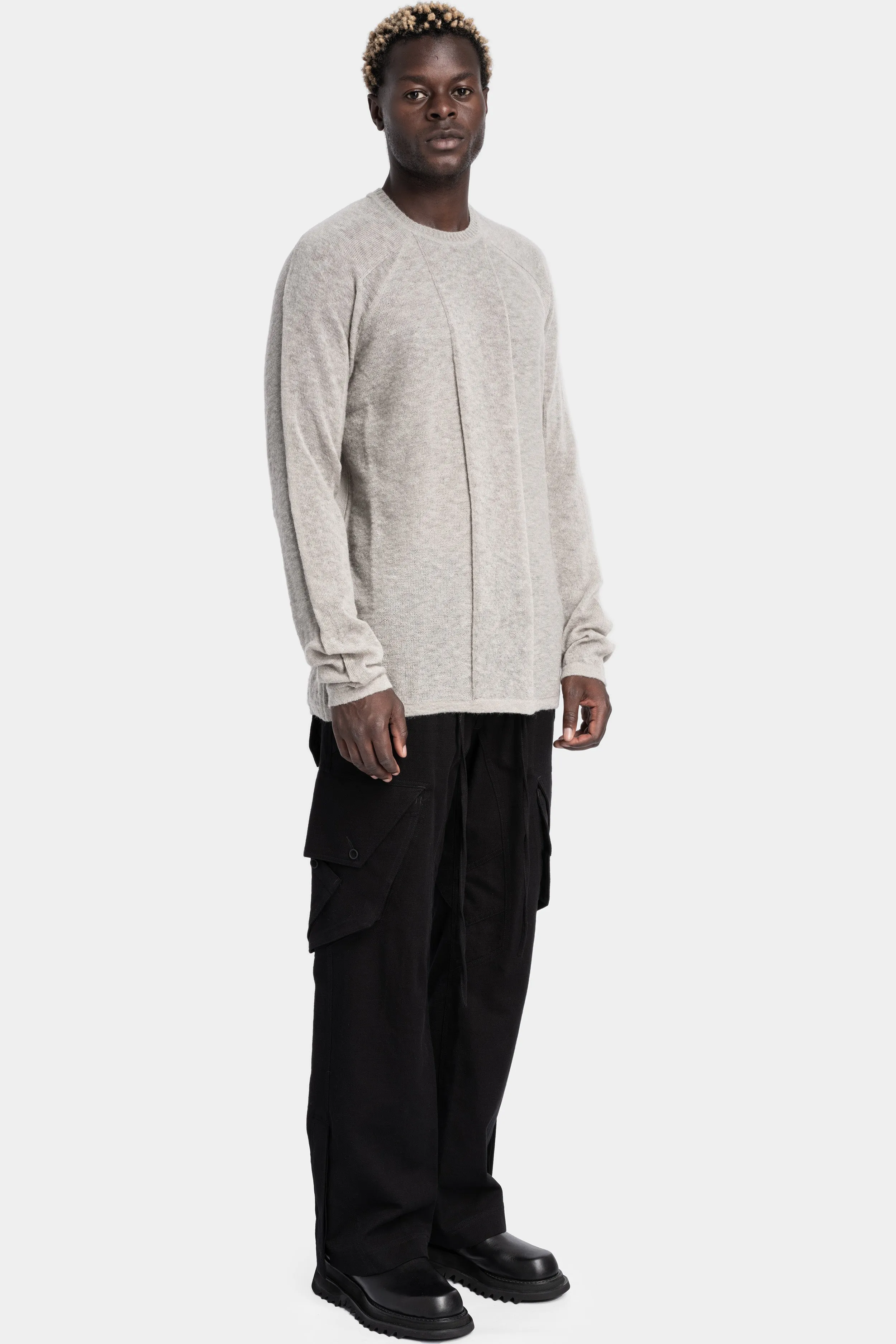 Crewneck knit sweater, Plaster