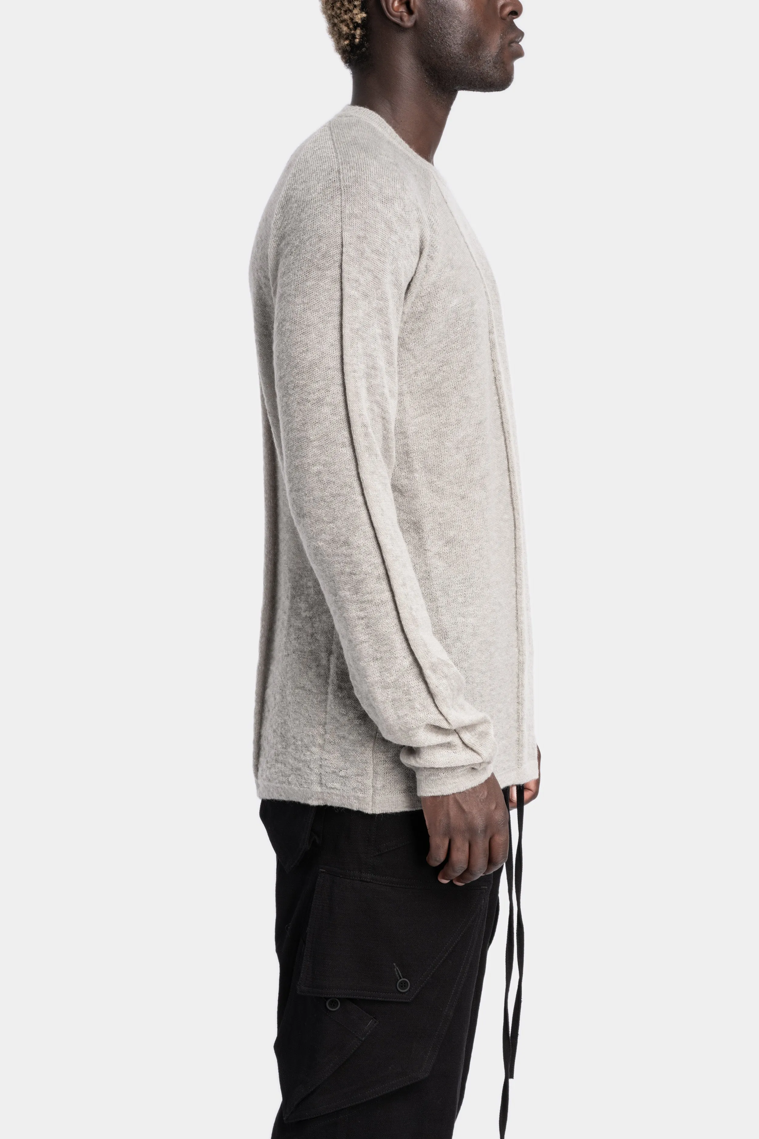 Crewneck knit sweater, Plaster