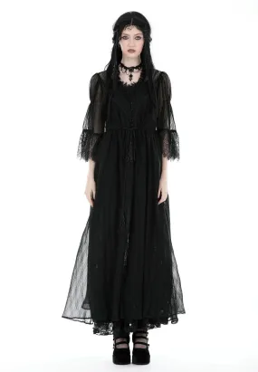 Dark In Love - Gothic Sexy Mesh Long Overwear Black - Cardigan