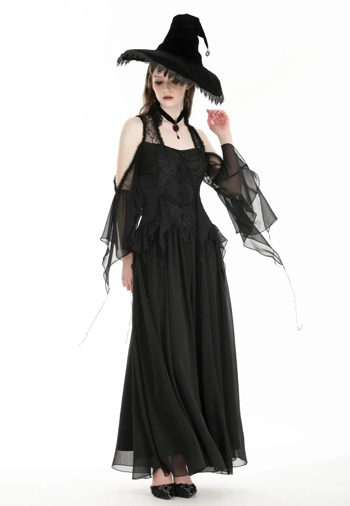 Dark In Love - Halloween Witch Off Shoulder Black - Dress