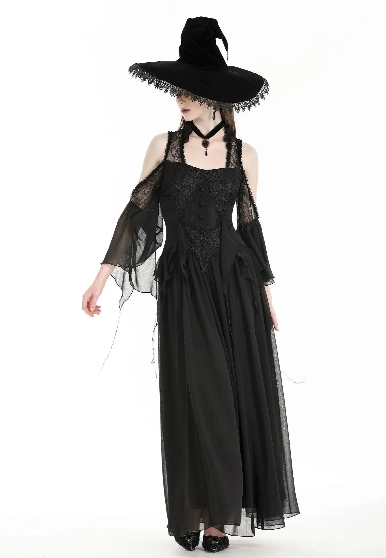 Dark In Love - Halloween Witch Off Shoulder Black - Dress