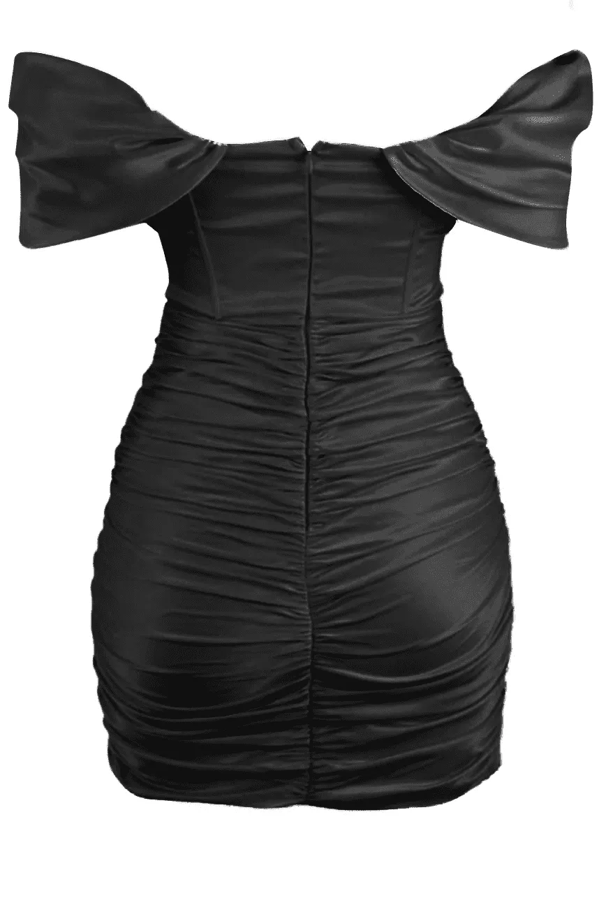 Divine Satin Corset Dress - Black