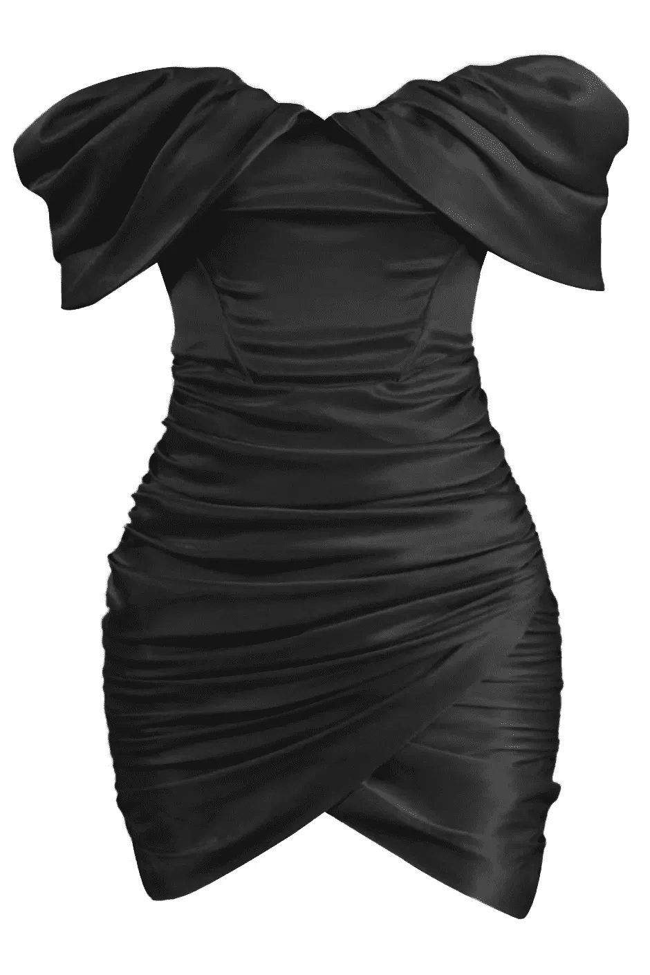 Divine Satin Corset Dress - Black