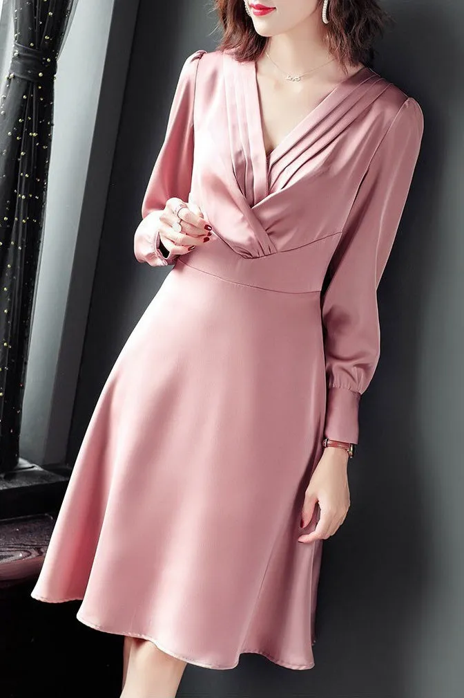 Faux Satin Dress