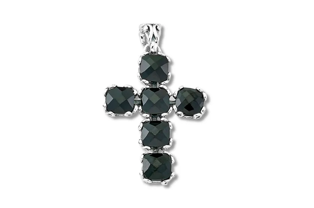 Glow Cross Pendant- Black Spinel