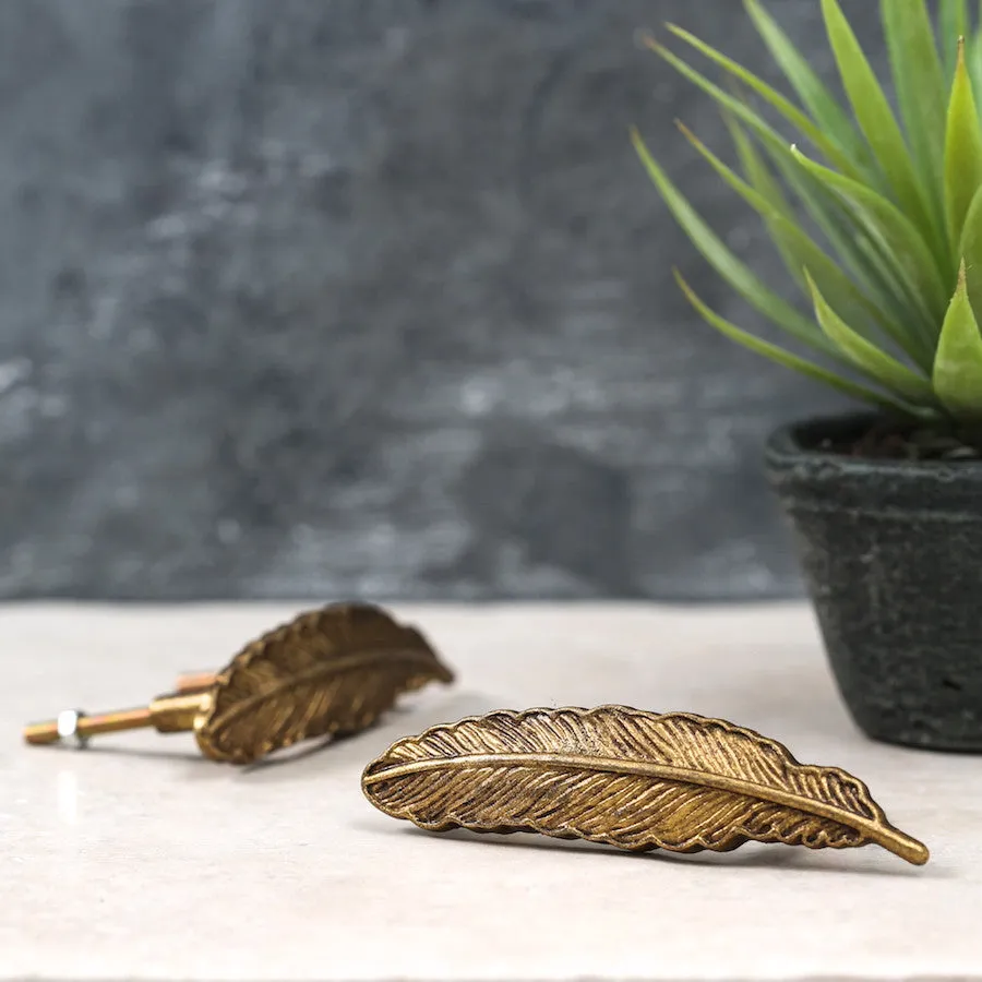 Gold Feather Door Knob