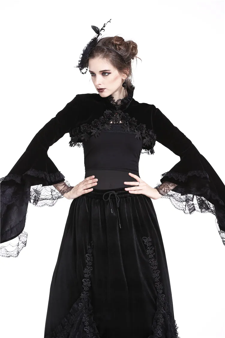 Gorgeous gothic horn sleeve velvet capelet BW049