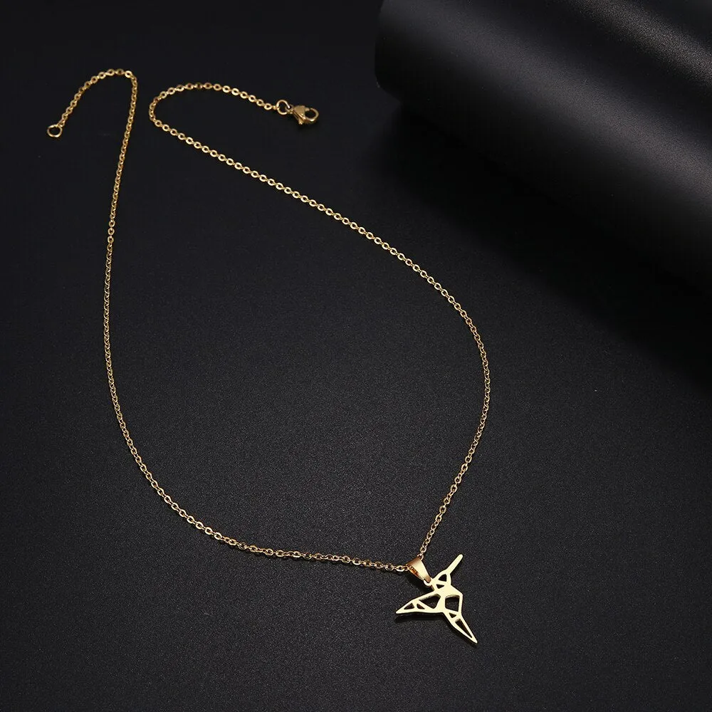 Gorgeous Simple Origami Bird Necklace