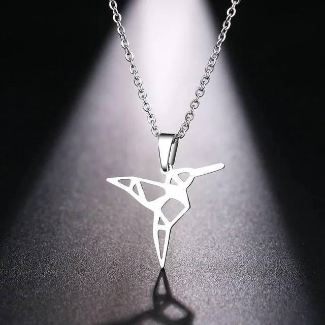 Gorgeous Simple Origami Bird Necklace