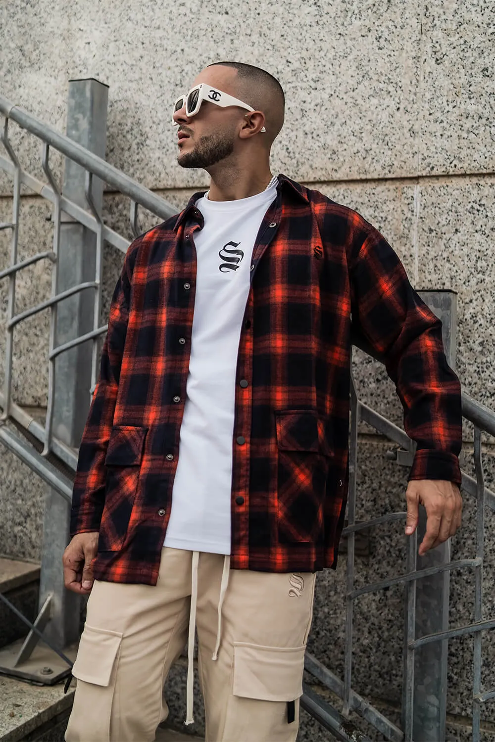 Gothic Flannel Check Shirt - Orange