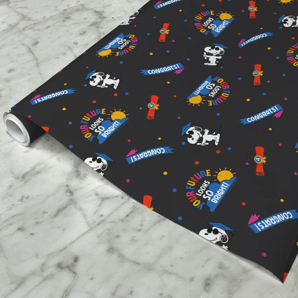 Graduation Snoopy Satin Wrapping Paper