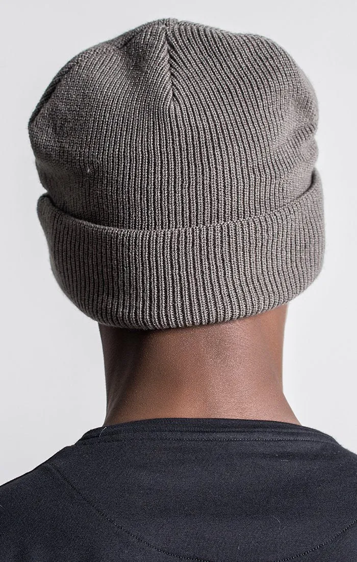 Grey Beanie With Gold GK Plaque