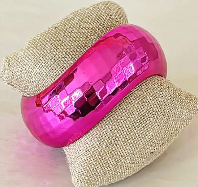 Hot metallic pink bangle bracelet.