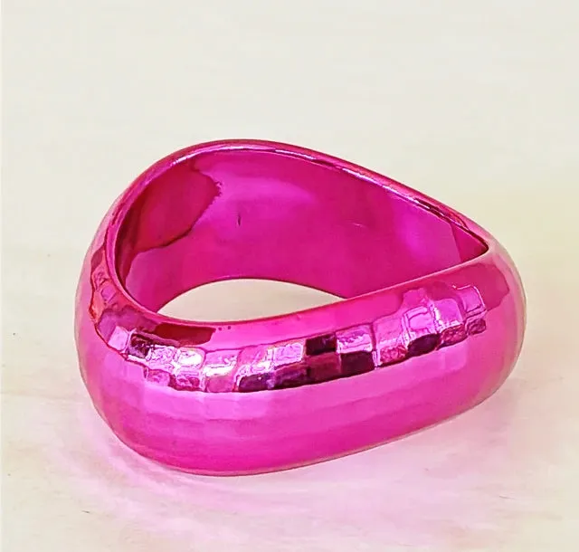 Hot metallic pink bangle bracelet.