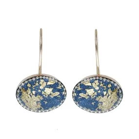 Israeli Aegean Blue Gold Dust Earrings