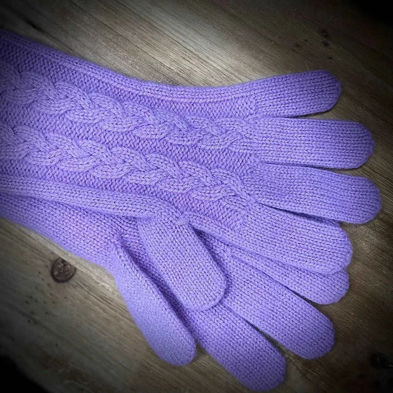 Ladies Cable Knit Cashmere Gloves - 6 colours