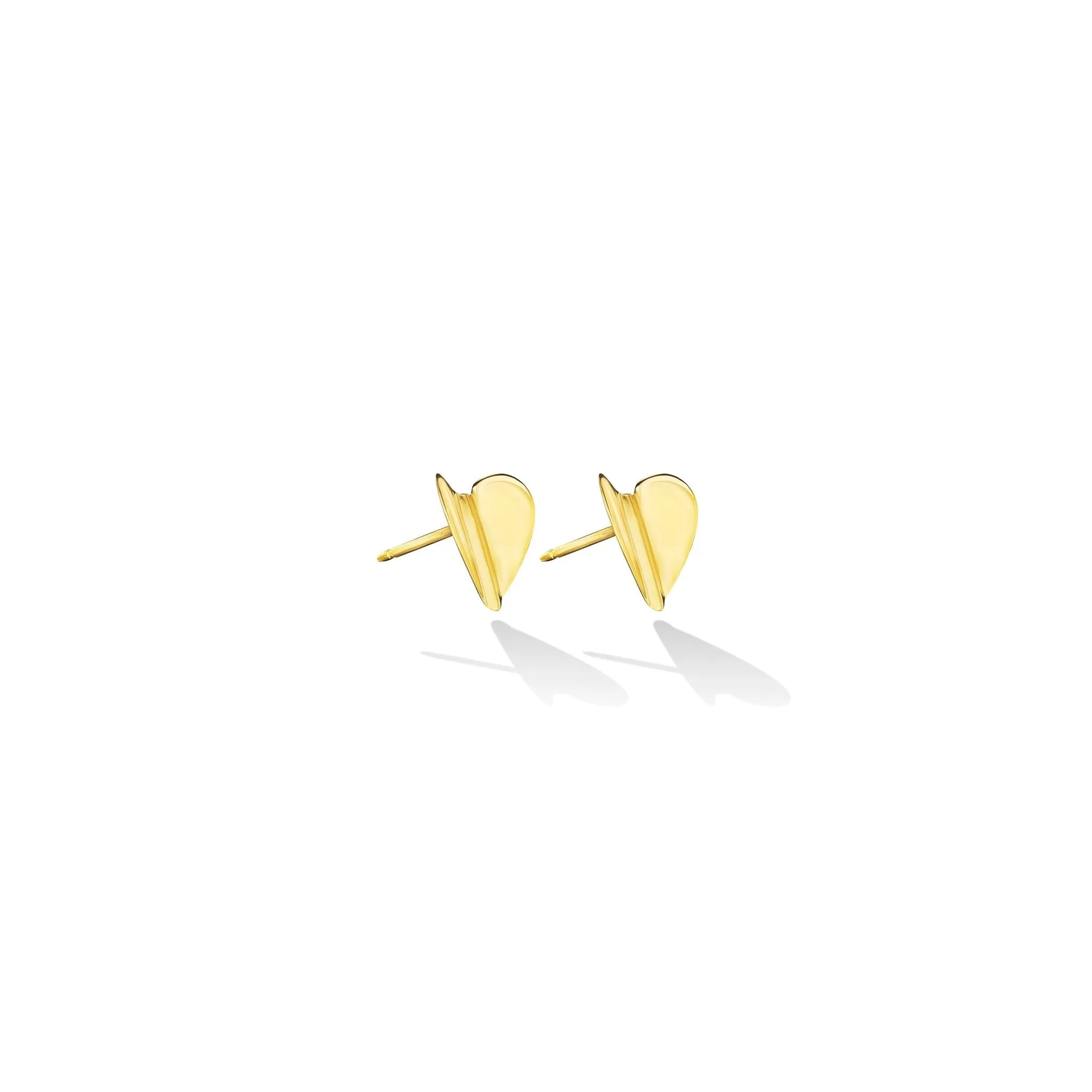 Medium Yellow Gold Wings of Love Folded Stud Earrings